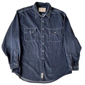 Vintage 90s Abercrombie and Fitch Corduroy Big Shirt XL Long Sleeve Made In USA